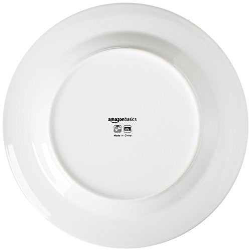 Amazon Basics Porcelain Dinnerware Set, Microwave and Dishwasher Safe, Service for 6, 18-Piece, Plates, Bowls, White - My Kitchen Products