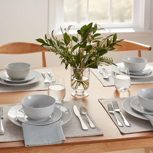 Amazon Basics Porcelain Dinnerware Set, Microwave and Dishwasher Safe, Service for 6, 18-Piece, Plates, Bowls, White - My Kitchen Products