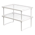 Amazon Basics Space-Saving Stackable Metal Kitchen Cabinet Organizer Shelves for Dishes, Pantry Organization, 12.5" L x 8" D x 4.5" H, Set of 2, White - My Kitchen Products