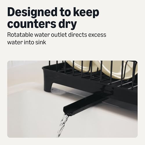 Amazon Basics Stainless Steel Dish Drying Rack, 15.2 x 11.6 x 4 in., Black - My Kitchen Products