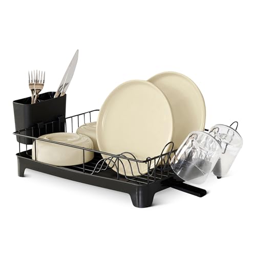 Amazon Basics Stainless Steel Dish Drying Rack, 15.2 x 11.6 x 4 in., Black - My Kitchen Products