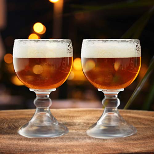 Amehla Schooner Beer Glasses Set - 21-ounce Large Margarita Glass, Big Goblet Style Beer Glass for Coronarita, Michelada Cup, Fish Bowl Glasses for Drinks or Shrimp Cocktail - Set of 4 (Clear) - My Kitchen Products