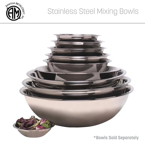 American Metalcraft 16" Stainless Steel Mixing Bowl - 13-Quart Durable Metal Bowls for Mixing, Large Stainless Steel Bowl - My Kitchen Products