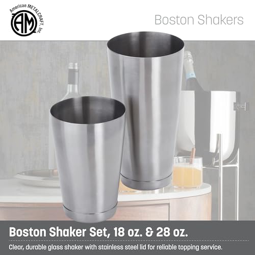 American Metalcraft BSSET Boston Shaker Set, Stainless Steel, Weighted, 18 oz. and 28 oz. - My Kitchen Products