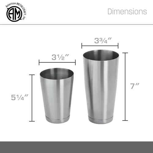 American Metalcraft BSSET Boston Shaker Set, Stainless Steel, Weighted, 18 oz. and 28 oz. - My Kitchen Products