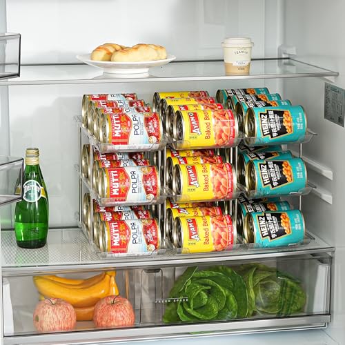 Amllas Can Organizer for Pantry, Stacking Can Storage Organizer Pantry, Automatic Rolling Can Rack for Fridge, 3Tire 3 Columns Can Holder for 36 Cans, Canned Goods Organizer - My Kitchen Products