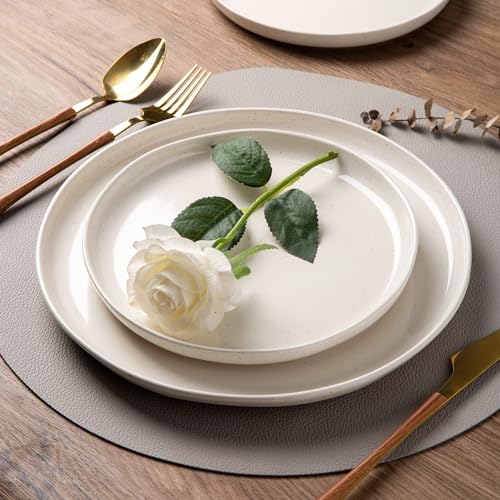 AmorArc Ceramic Dinnerware Sets with Pasta Bowls for 6, Handpainted Plates and Bowls Set with Rustic Terracotta Underside, Scratch Resistant Dishes Set, Dishwasher & Microwave Safe, 24 Pcs - My Kitchen Products