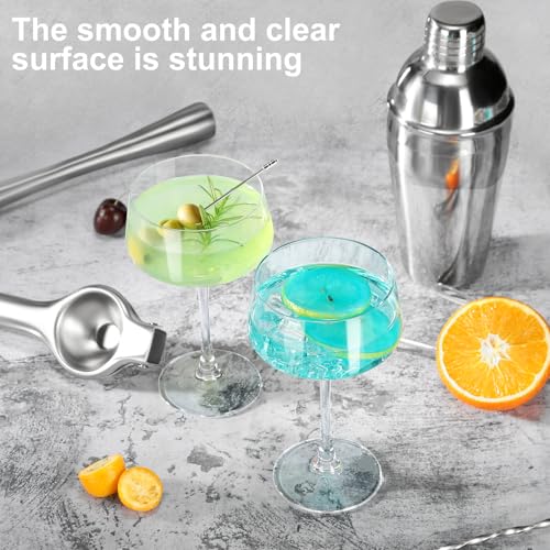 Amyoole Martini Glasses Set of 6, 8 oz Premium Crystal Coupe Glasses, Hand Blown Champagne Drinkware with 6 Cocktail Picks, Clear Cocktail Glasses for Bar, Parties, Martinis, Margaritas - My Kitchen Products
