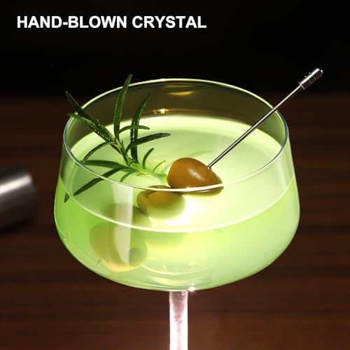 Amyoole Martini Glasses Set of 6, 8 oz Premium Crystal Coupe Glasses, Hand Blown Champagne Drinkware with 6 Cocktail Picks, Clear Cocktail Glasses for Bar, Parties, Martinis, Margaritas - My Kitchen Products