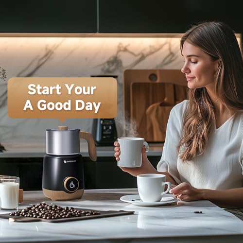 AMZCHEF 21 oz 8-in-1 Milk Frother, 550W Split Stainless Steel Automatic Steamer, Milk Warmer for Latte, Cappuccino, Hot Chocolate, Hot/Cold Froth, Heated Milk & Baby Food, Black - My Kitchen Products