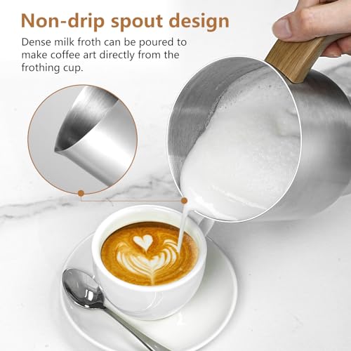 AMZCHEF 8-IN-1 Milk Frother and Steamer 550 Watts, 21 oz Split Stainless Steel Automatic Steamer, Milk's Warmer for Latte, Cappuccino, Hot and Cold Froth, Heated Milk, Hot Chocolate, Baby Food, Black - My Kitchen Products