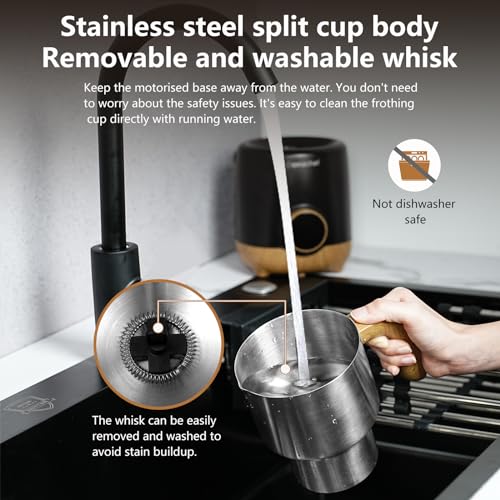 AMZCHEF 8-IN-1 Milk Frother and Steamer 550 Watts, 21 oz Split Stainless Steel Automatic Steamer, Milk's Warmer for Latte, Cappuccino, Hot and Cold Froth, Heated Milk, Hot Chocolate, Baby Food, Black - My Kitchen Products