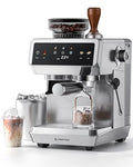 AMZCHEF Espresso Machine With Grinder, 190℉-201℉ Temp Control Coffee machine with 44 Grind Setting, Milk Frother, Touch Screen, Cold Brew, Sliver - My Kitchen Products