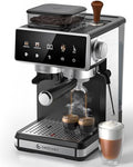 AMZCHEF Espresso Machine with Grinder, 3 Temp 197-205℉ Professional Espresso Machine, 3-10s Pre-Infusion, 20 Grind Settings, Latte Cappuccino Maker Home Barista, Black - My Kitchen Products