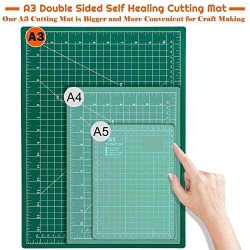 anezus Self Healing Sewing Mat, 12inch x 18inch Rotary Cutting Mat Double Sided 5-Ply Craft Cutting Board for Sewing Crafts Hobby Fabric Precision Scrapbooking Project - My Kitchen Products
