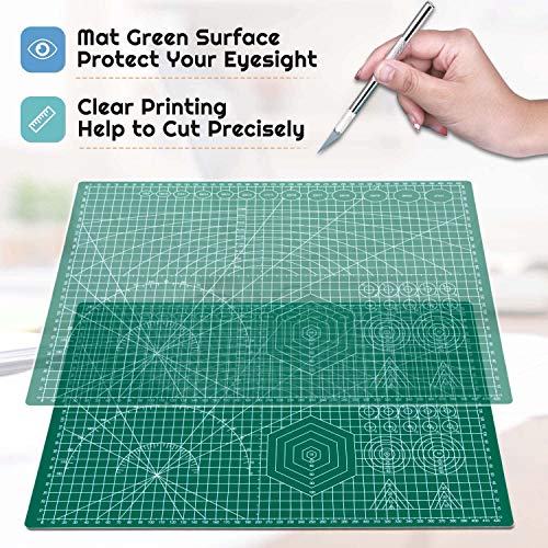 anezus Self Healing Sewing Mat, 12inch x 18inch Rotary Cutting Mat Double Sided 5-Ply Craft Cutting Board for Sewing Crafts Hobby Fabric Precision Scrapbooking Project - My Kitchen Products