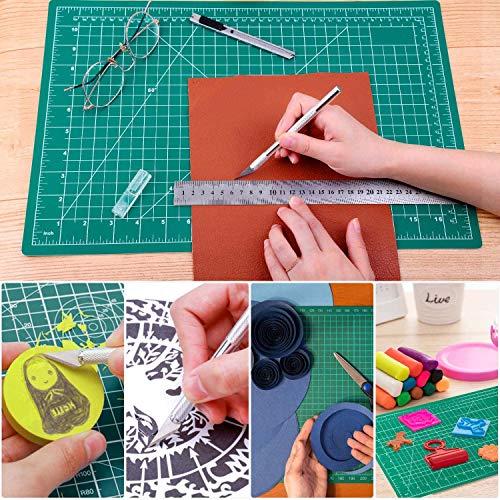 anezus Self Healing Sewing Mat, 12inch x 18inch Rotary Cutting Mat Double Sided 5-Ply Craft Cutting Board for Sewing Crafts Hobby Fabric Precision Scrapbooking Project - My Kitchen Products