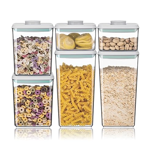 Ankou Airtight Food Storage Container Sets with Lids 6Pcs Pop Containers for Kitchen Pantry Organization BPA-Free Stackable Kitchen Storage Containers for Cereal Flour Sugar (0.5, 1.2, 1.8qt)*2 - My Kitchen Products