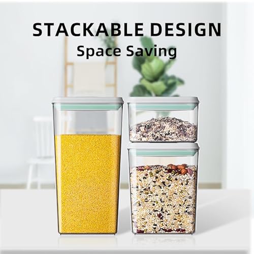 Ankou Airtight Food Storage Container Sets with Lids 6Pcs Pop Containers for Kitchen Pantry Organization BPA-Free Stackable Kitchen Storage Containers for Cereal Flour Sugar (0.5, 1.2, 1.8qt)*2 - My Kitchen Products