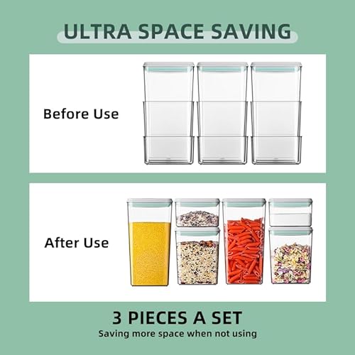 Ankou Airtight Food Storage Container Sets with Lids 6Pcs Pop Containers for Kitchen Pantry Organization BPA-Free Stackable Kitchen Storage Containers for Cereal Flour Sugar (0.5, 1.2, 1.8qt)*2 - My Kitchen Products