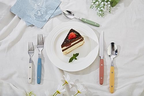 ANNOVA Silverware Set, Retro/Rivet Colorful Stainless Steel Tableware Kitchen Flatware Set Utensils, Includes Dinner Knives, Forks, Spoons, Salad Forks & Dessert Spoons (Morandi Mix, 20 Pieces) - My Kitchen Products