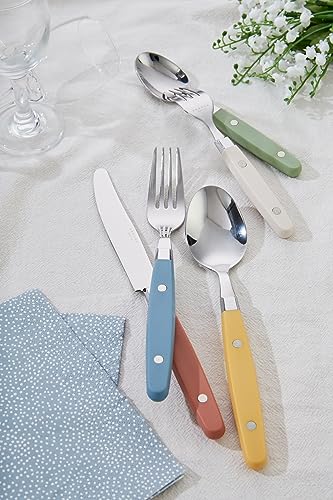 ANNOVA Silverware Set, Retro/Rivet Colorful Stainless Steel Tableware Kitchen Flatware Set Utensils, Includes Dinner Knives, Forks, Spoons, Salad Forks & Dessert Spoons (Morandi Mix, 20 Pieces) - My Kitchen Products