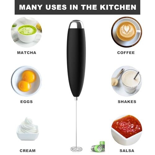 Anteday Electric Milk Frother Handheld, Quality Frother Wand for Coffee, Battery Operated (Not included) Drink Mixer Matcha Whisk, Functionality Foam Maker for Frappe Hot Chocolate, Cappuccino, Lattes - My Kitchen Products