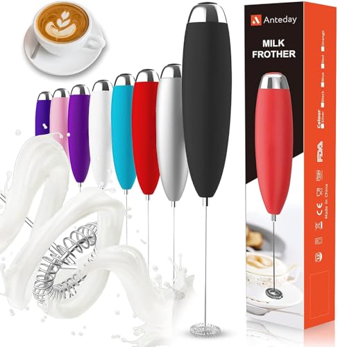 Anteday Electric Milk Frother Handheld, Quality Frother Wand for Coffee, Battery Operated (Not included) Drink Mixer Matcha Whisk, Functionality Foam Maker for Frappe Hot Chocolate, Cappuccino, Lattes - My Kitchen Products