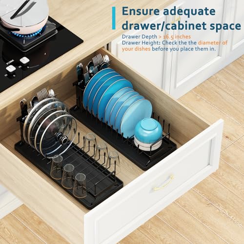 ANTOPY Small Dish Drying Rack - Compact Dish Rack for Kitchen Counter with Silicone Dish Drying Mat, Stainless Steel Dish Drainer for Kitchen Sink Cabinet, Space Saving Plate Rack Cutlery Holder - My Kitchen Products