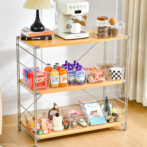 AntStep 12 Pack Clear Plastic Storage Bins, Pantry Organizers and Storage, Clear Pantry Organizer Bins, Plastic Containers with Handle for Kitchen,Freezer,Cabinet,Closet,Bathroom Under Sink Storage - My Kitchen Products