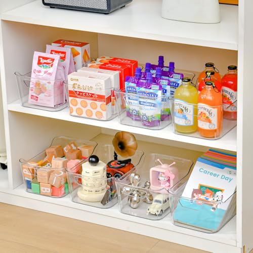AntStep 12 Pack Clear Plastic Storage Bins, Pantry Organizers and Storage, Clear Pantry Organizer Bins, Plastic Containers with Handle for Kitchen,Freezer,Cabinet,Closet,Bathroom Under Sink Storage - My Kitchen Products