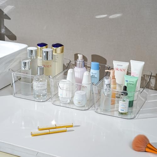 AntStep 12 Pack Clear Plastic Storage Bins, Pantry Organizers and Storage, Clear Pantry Organizer Bins, Plastic Containers with Handle for Kitchen,Freezer,Cabinet,Closet,Bathroom Under Sink Storage - My Kitchen Products