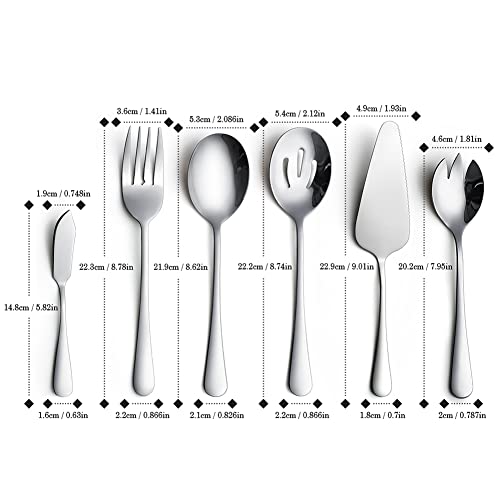AOOSY Serving Utensils,6 Pieces Stainless Steel Silverware Serving Set Hostess Serving Set for Buffet Party Kitchen Restaurant-Dishwasher Safe - My Kitchen Products