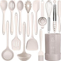 AOTHOD Silicone Cooking Utensils Set - 446°F Heat Resistant Kitchen Utensils,Turner Tongs,Spatula,Spoon,Brush,Whisk,Kitchen Utensil Gadgets Tools Set for Nonstick Cookware,Dishwasher Safe (BPA Free) - My Kitchen Products
