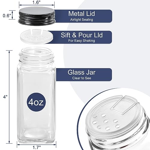 AOZITA Spice Rack Organizer for Cabinet, Spice Organizer with 28 Empty Spice Jars with Black Lids, Funnel, Spice Labels, Seasoning Organizer for Countertop, Cabinet, Kitchen, Pantry, Cupboard - My Kitchen Products