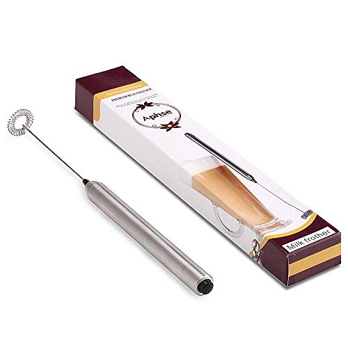 Aphse Milk Frother Handheld Electric Milk Foamer Portable Mini Mixer Machine Stainless Steel Touch Handheld Espresso Mixer Battery Operated Frother Coffee Stirrer Maker for Hot Chocolate Coffee - My Kitchen Products