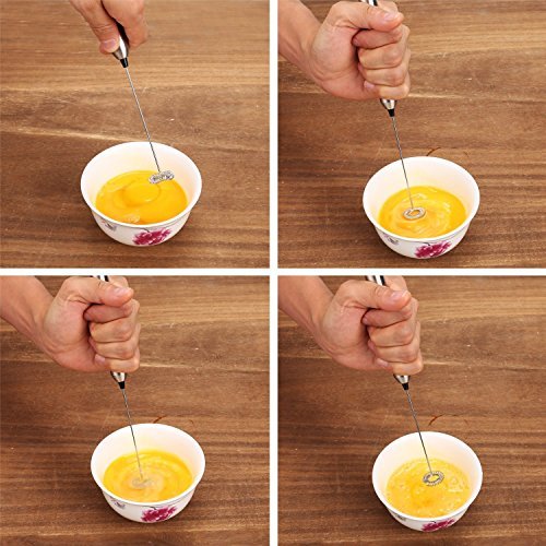 Aphse Milk Frother Handheld Electric Milk Foamer Portable Mini Mixer Machine Stainless Steel Touch Handheld Espresso Mixer Battery Operated Frother Coffee Stirrer Maker for Hot Chocolate Coffee - My Kitchen Products