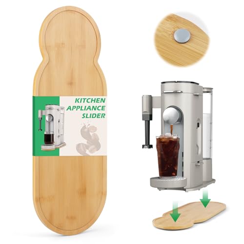 Appliance Slider for Ninja Single Serve Coffee Maker PB051/PB041, Bamboo Kitchen Appliance Sliding Tray for Coffee Maker, Coffee Slider for Countertop for Ninja Accessories, 5.9”W x 16.5”D - My Kitchen Products