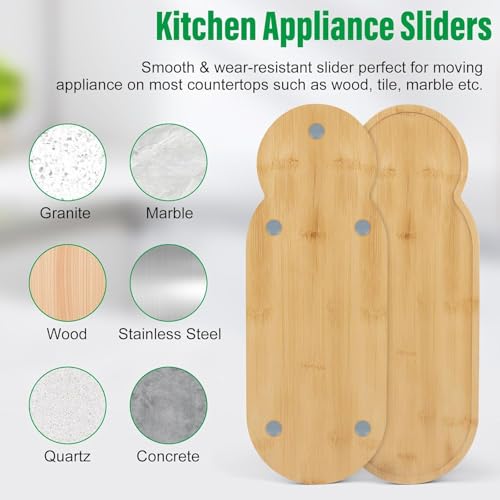 Appliance Slider for Ninja Single Serve Coffee Maker PB051/PB041, Bamboo Kitchen Appliance Sliding Tray for Coffee Maker, Coffee Slider for Countertop for Ninja Accessories, 5.9”W x 16.5”D - My Kitchen Products