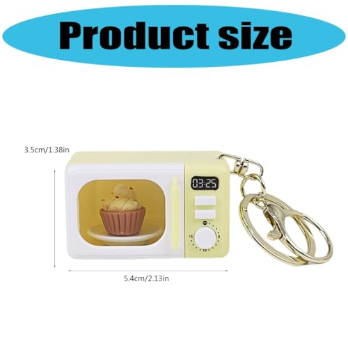 Argzm Simulation Microwave Keychain with LED Light and Sound, Lobster Clasp Pendant for Night Visibility and Interactive Play - My Kitchen Products
