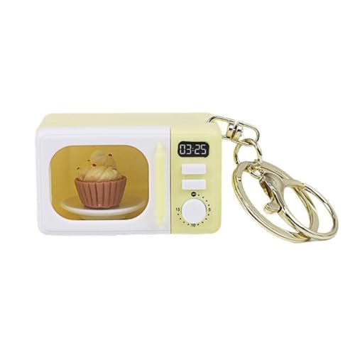 Argzm Simulation Microwave Keychain with LED Light and Sound, Lobster Clasp Pendant for Night Visibility and Interactive Play - My Kitchen Products
