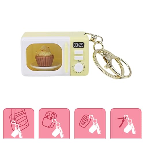 Argzm Simulation Microwave Keychain with LED Light and Sound, Lobster Clasp Pendant for Night Visibility and Interactive Play - My Kitchen Products