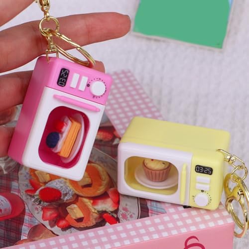 Argzm Simulation Microwave Keychain with LED Light and Sound, Lobster Clasp Pendant for Night Visibility and Interactive Play - My Kitchen Products