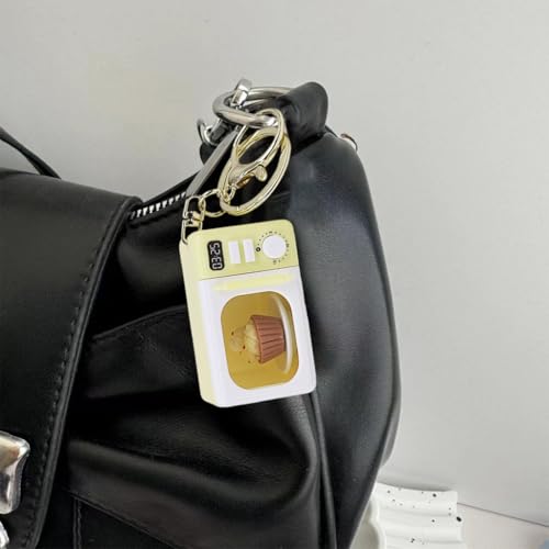 Argzm Simulation Microwave Keychain with LED Light and Sound, Lobster Clasp Pendant for Night Visibility and Interactive Play - My Kitchen Products