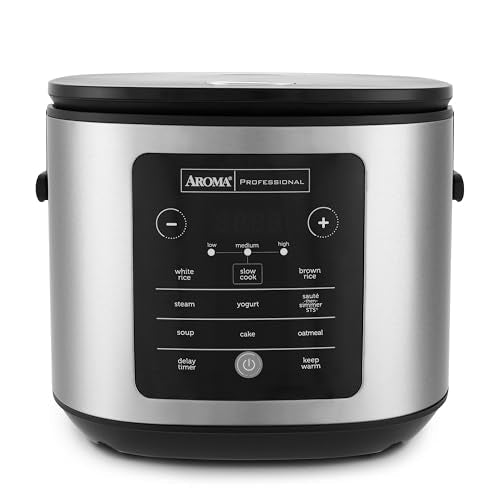 AROMA® 20-Cup Slow Cook Rice Cooker and Brown Rice Cooker with Lift-Out Pot Handles and Silicone Storage Lid — PFAS-Free CoreCoat™ Ceramic - My Kitchen Products
