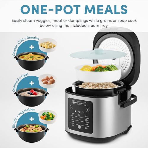 AROMA® 20-Cup Slow Cook Rice Cooker and Brown Rice Cooker with Lift-Out Pot Handles and Silicone Storage Lid — PFAS-Free CoreCoat™ Ceramic - My Kitchen Products