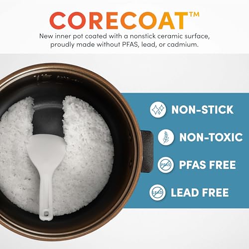 AROMA® 20-Cup Slow Cook Rice Cooker and Brown Rice Cooker with Lift-Out Pot Handles and Silicone Storage Lid — PFAS-Free CoreCoat™ Ceramic - My Kitchen Products