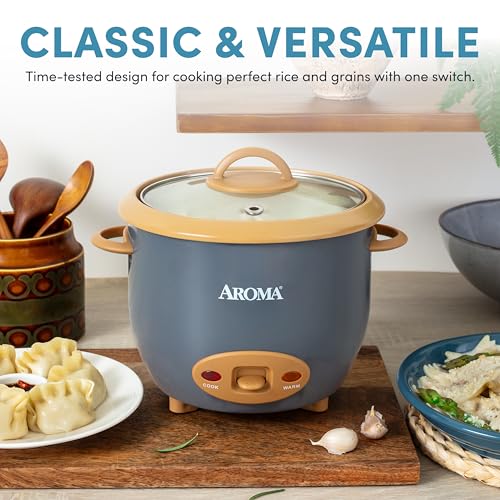 AROMA® 6-Cup (Cooked) One-Touch Pot Style Rice Cooker with CoreCoat™ PFAS-Free Nonstick Ceramic Surface (1.5 Quarts) - My Kitchen Products