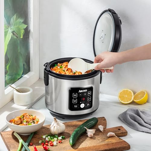 AROMA® CoreCoat™ Digital Rice Cooker & Steamer for Brown Rice with Nonstick Ceramic Coating (8 Cups Cooked, 4 Cups Uncooked) - My Kitchen Products