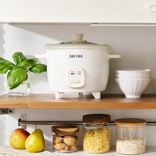 AROMA CoreCoat Pot-Style Rice Cooker with One-Touch Control and Non-Stick Ceramic Coating (6 Cups Cooked, 3 Cups Uncooked) - My Kitchen Products